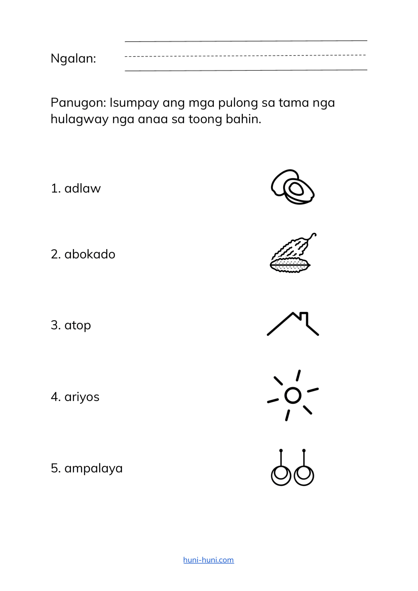 Letrang Aa Sinugbuanong Binisaya Worksheets