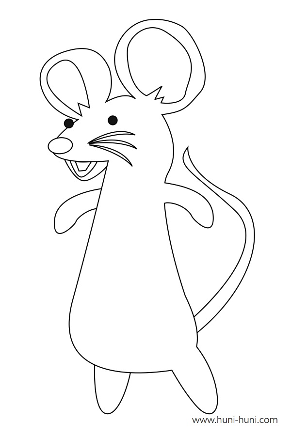 Ilaga (Rat) outline flashcard clipart coloring page