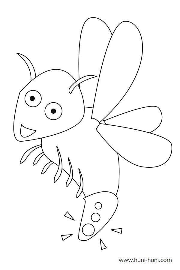Aninipot (Firefly) outline flashcard clipart coloring page