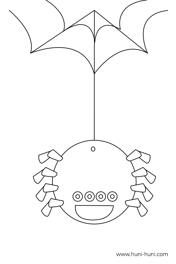 Kaka (Spider) outline flashcard clipart coloring page