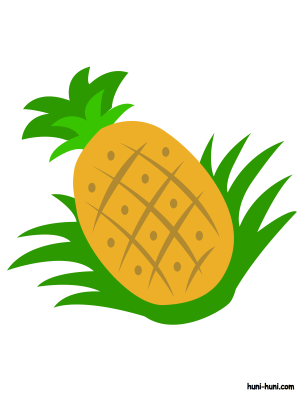 pinya (pineapple) colored flashcard clipart