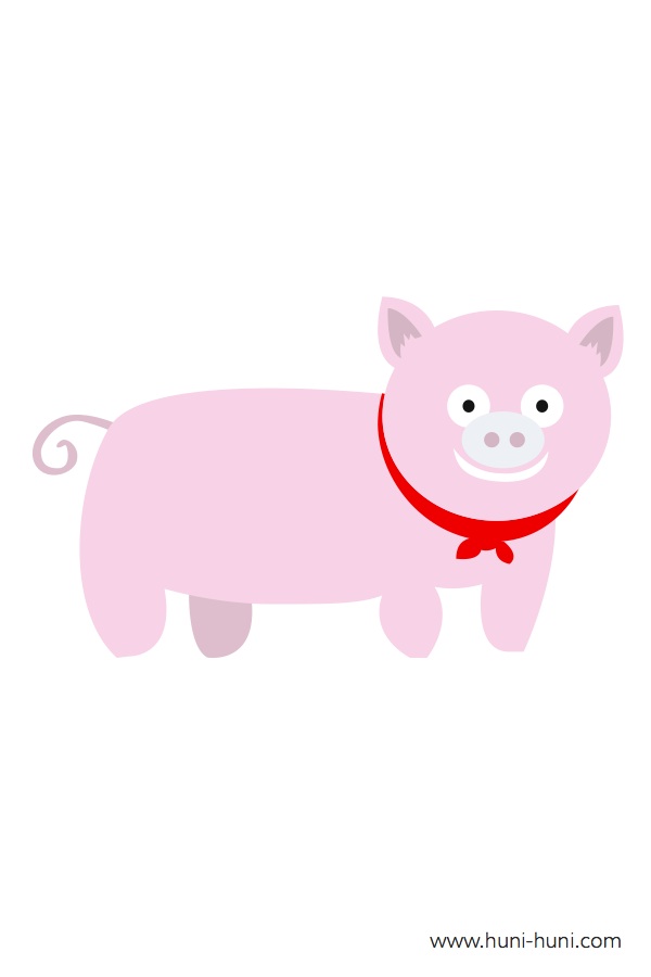 baboy pig colored flashcard