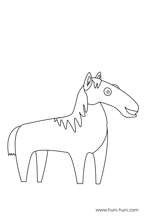 kabayo horse coloring activity outline flashcard 2