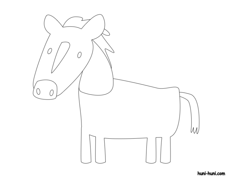 kabayo horse coloring activity outline flashcard