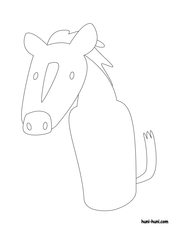 kabayo horse finger puppet coloring activity outline flashcard