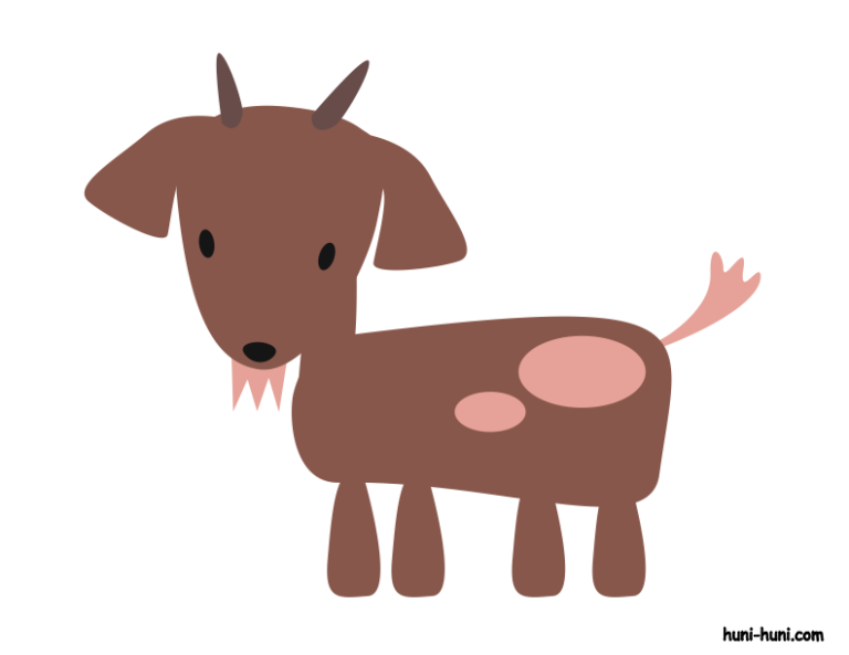 kanding goat colored flashcard