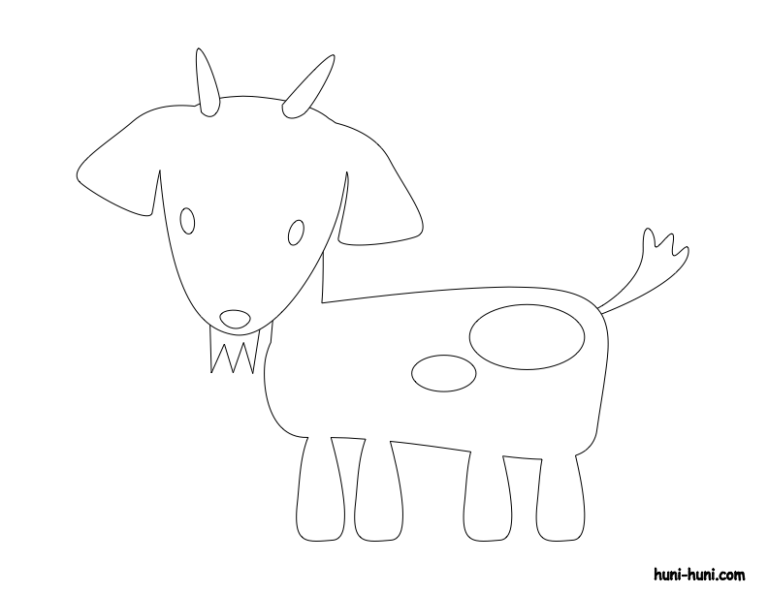kanding goat coloring activity outline flashcard