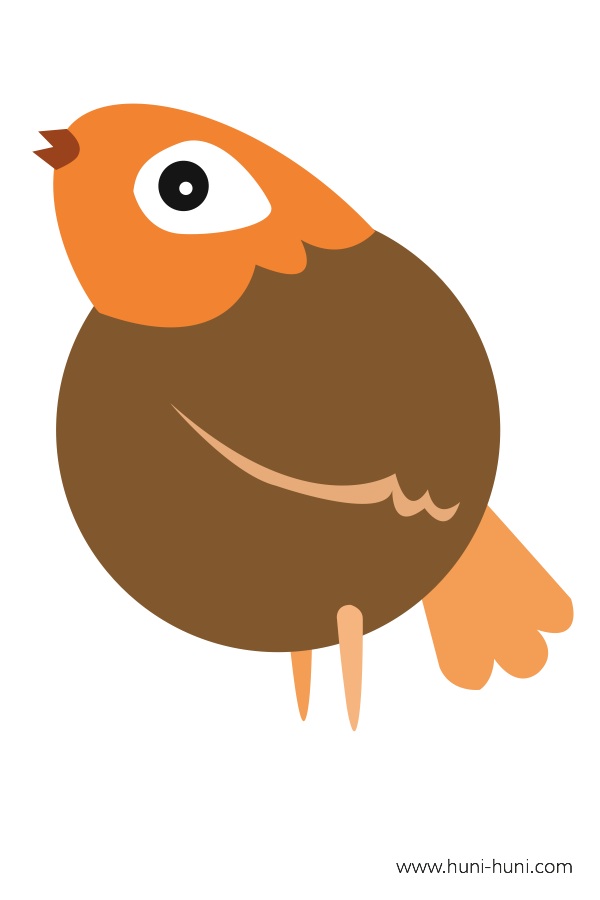 langgam bird colored flashcard