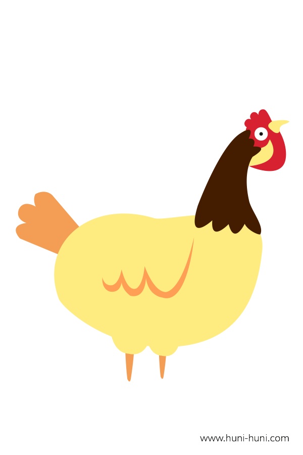 manok chicken colored flashcard